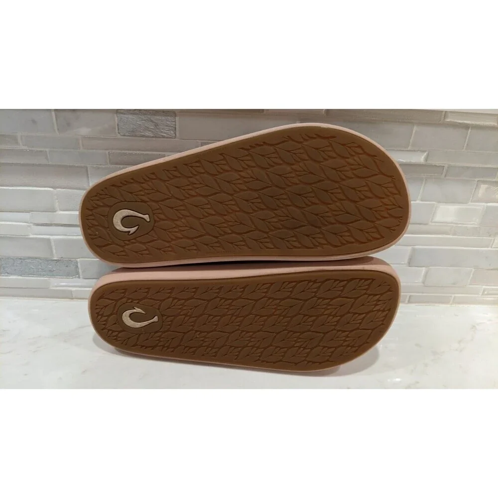 Women's OluKai PAE 2-Strap Leather Platform Sandals in Soft Pink Size 9 - Picture 13 of 13